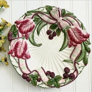 Vintage Fitz Floyd Blackberry Rabbit Decorative plate Bowl Wall Hanging Display